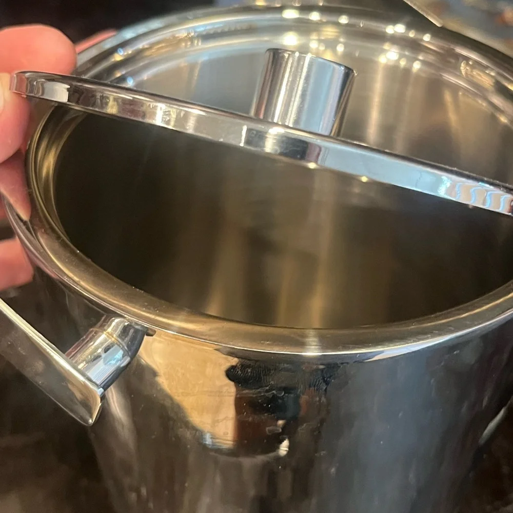 Crate&Barrel Silver Ice Bucket with Tongs